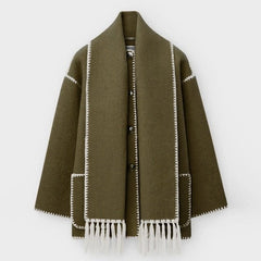 Tassel Scarf Collar Jacket - @mai.clb