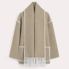 Tassel Scarf Collar Jacket - @mai.clb
