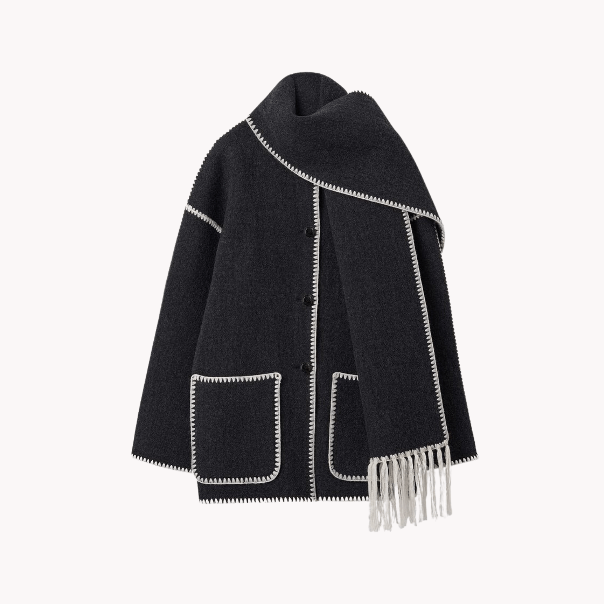 Tassel Scarf Collar Jacket - @mai.clb