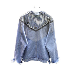 Tassels and Rivets Embellished Denim Jacket