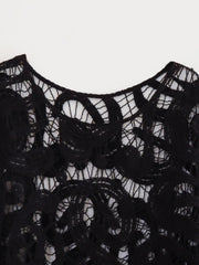 Tatting Semi Sheer Cropped Top