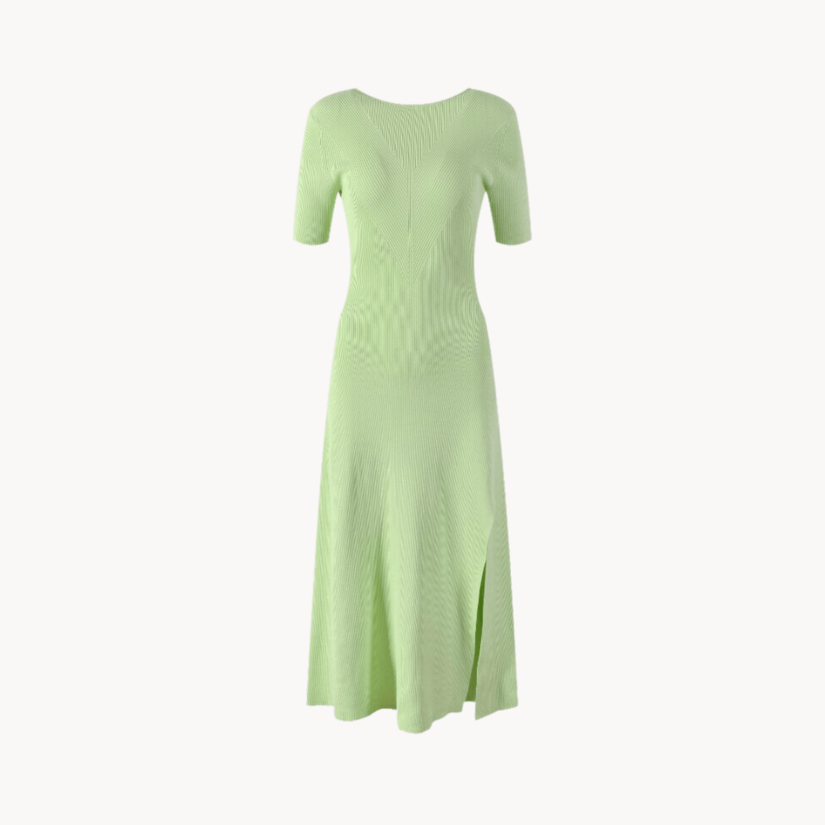 Tea Green Knitted Midi Dress