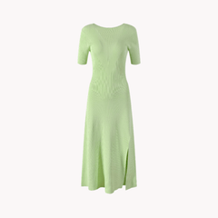 Tea Green Knitted Midi Dress