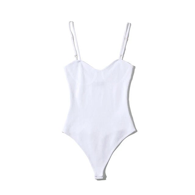 Thin Strap Knitted Stretch Bodysuit