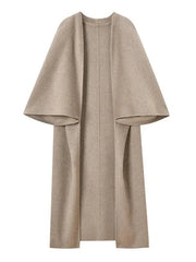 Three Quarter Sleeves Woolen Overcoat