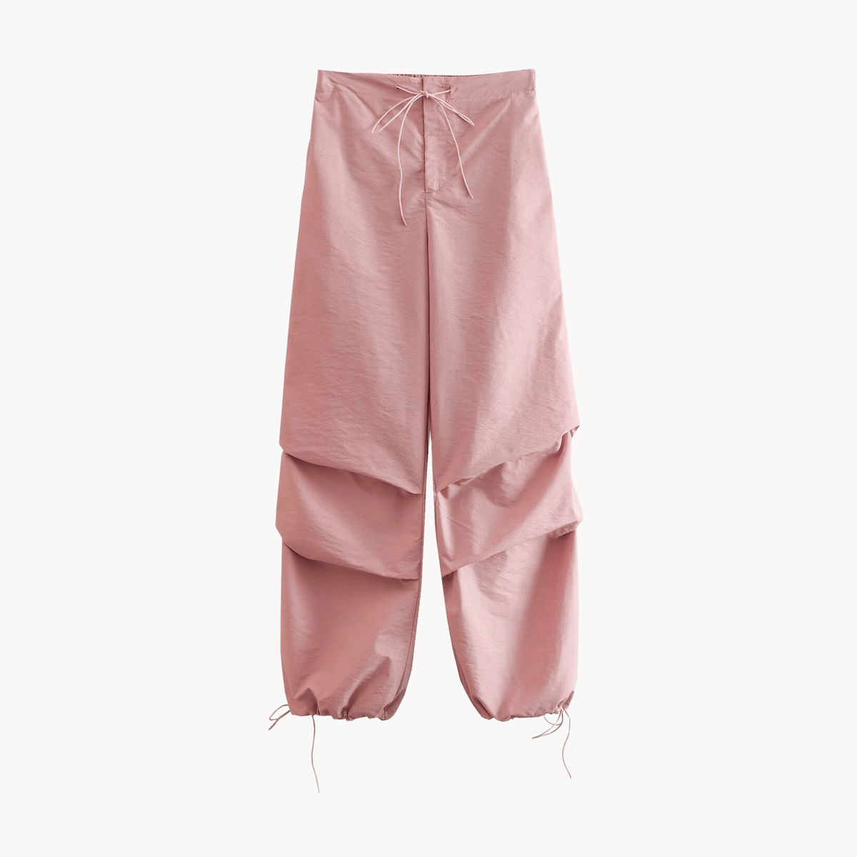 Tie Waist Pleated Baggy Sweatpants