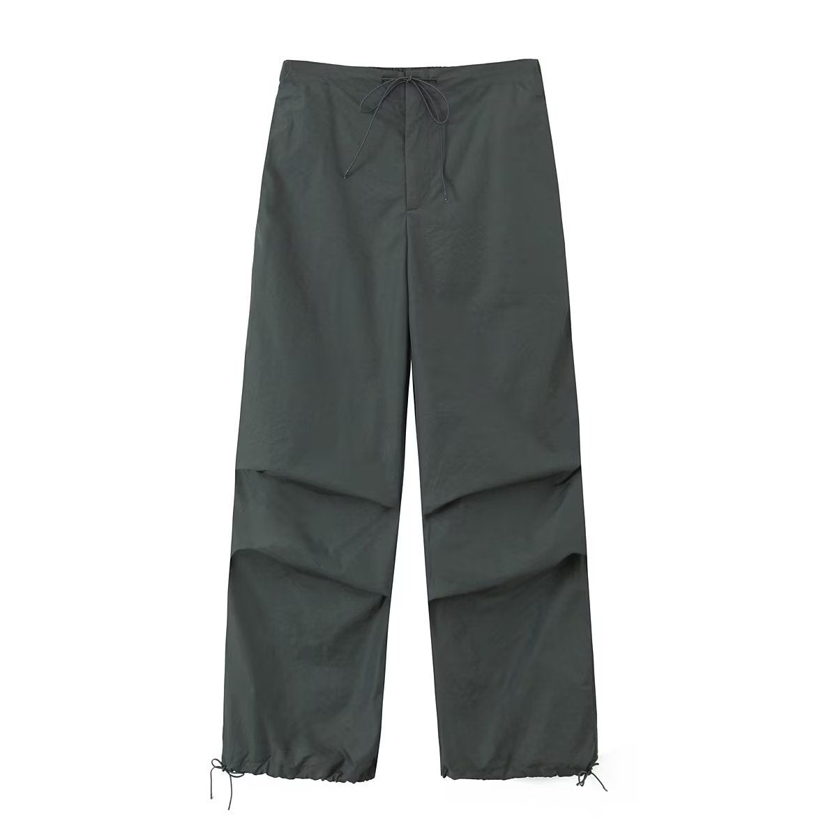 Tie Waist Pleated Baggy Sweatpants