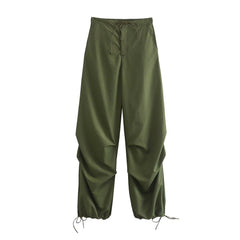 Tie Waist Pleated Baggy Sweatpants