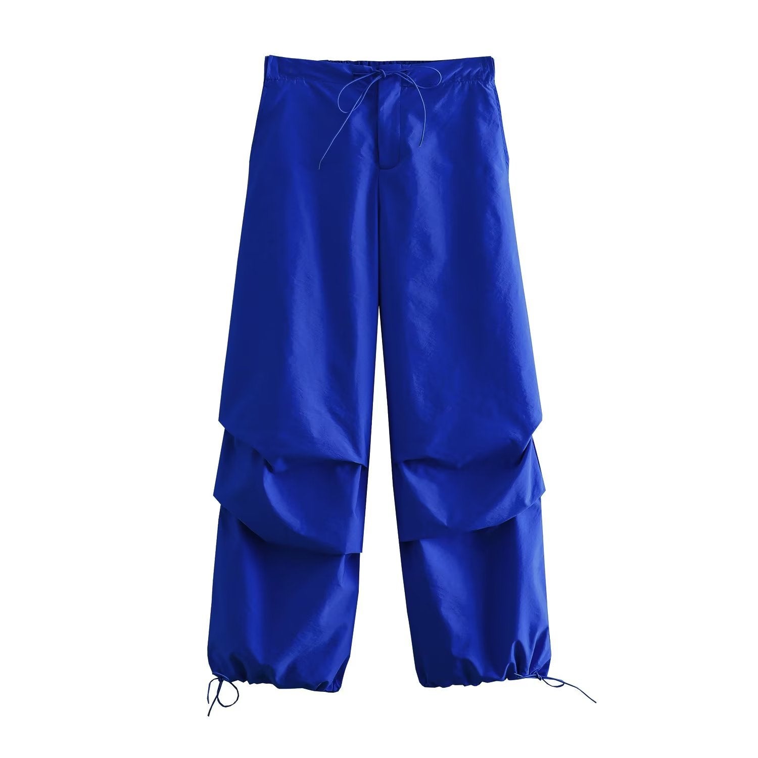 Tie Waist Pleated Baggy Sweatpants