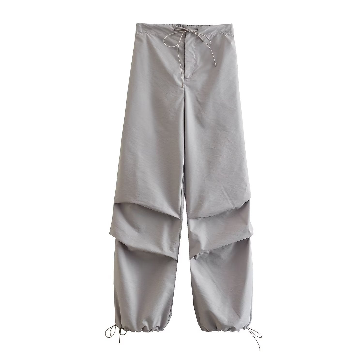 Tie Waist Pleated Baggy Sweatpants