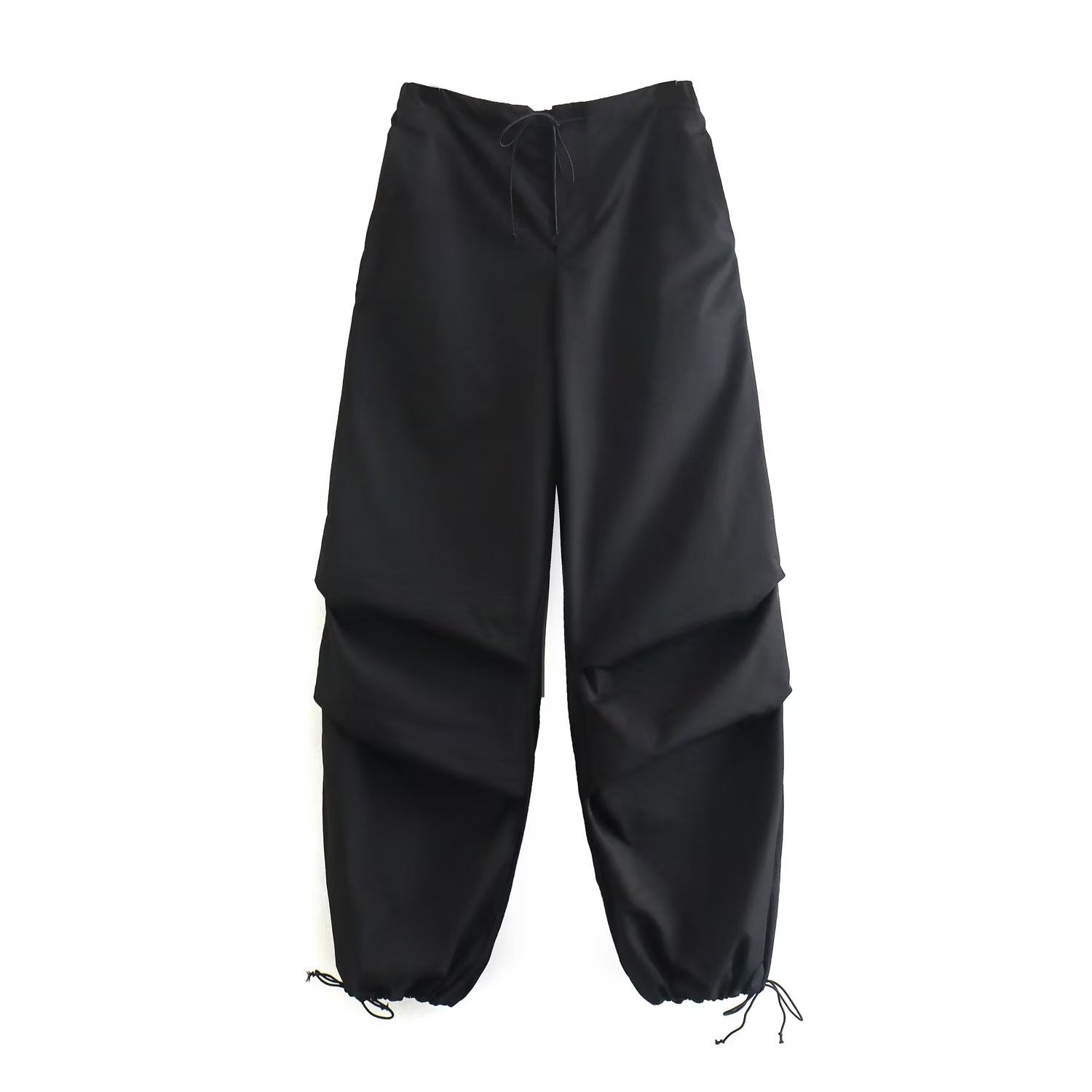 Tie Waist Pleated Baggy Sweatpants