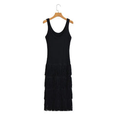 Tiered Tassel Knit Dress - @hownistyledit