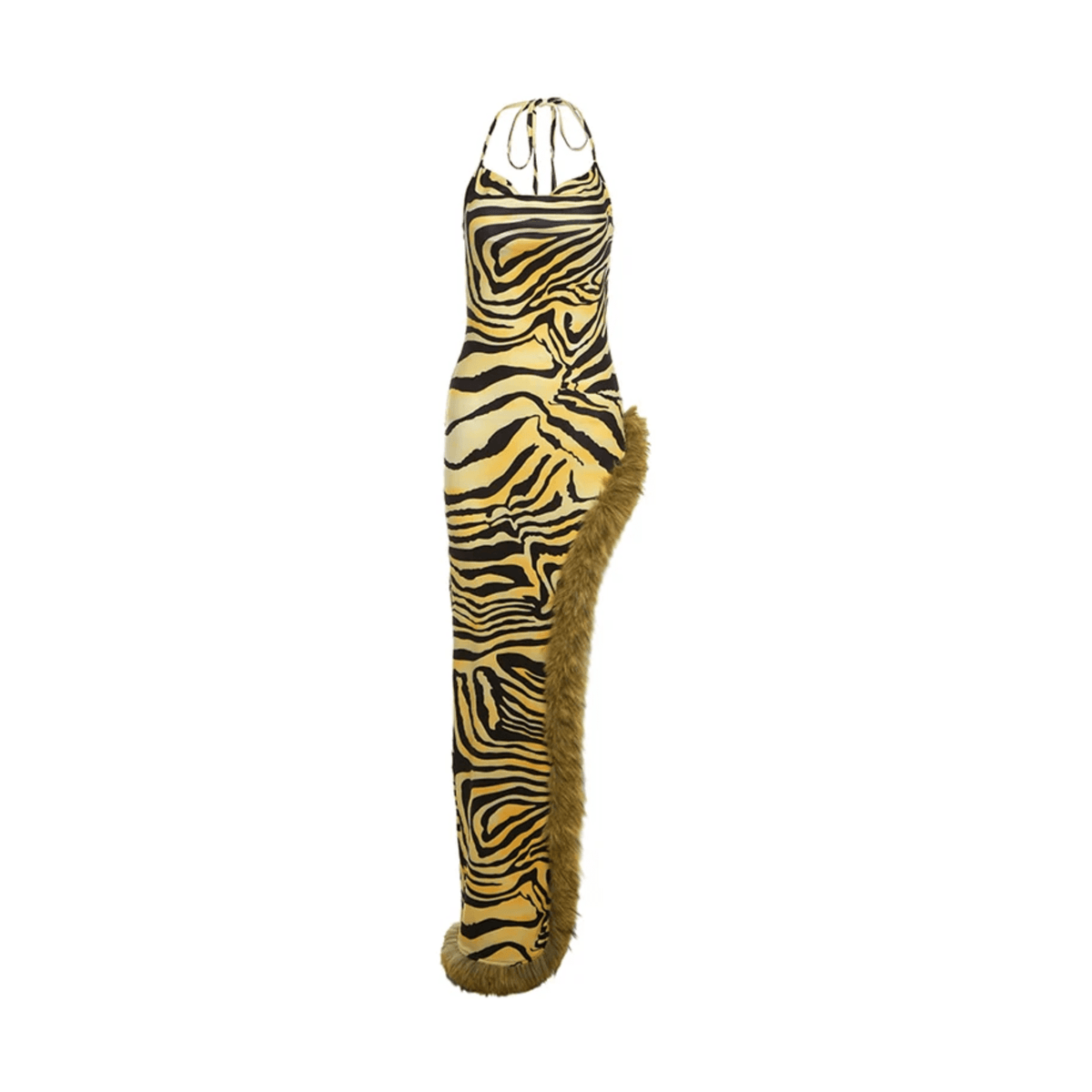 Tiger Stripes Halter Bodycon Dress