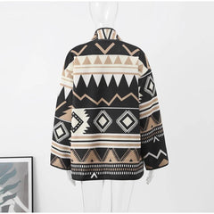 Tribal Print Single Breasted Jacket