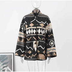 Tribal Print Single Breasted Jacket