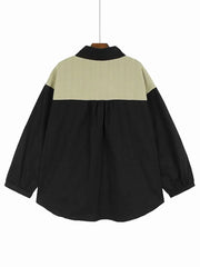 Tricolor Patchwork Knit Shirt