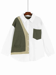 Tricolor Patchwork Knit Shirt