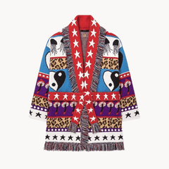 Trippy Art Tassel Knit Jacket