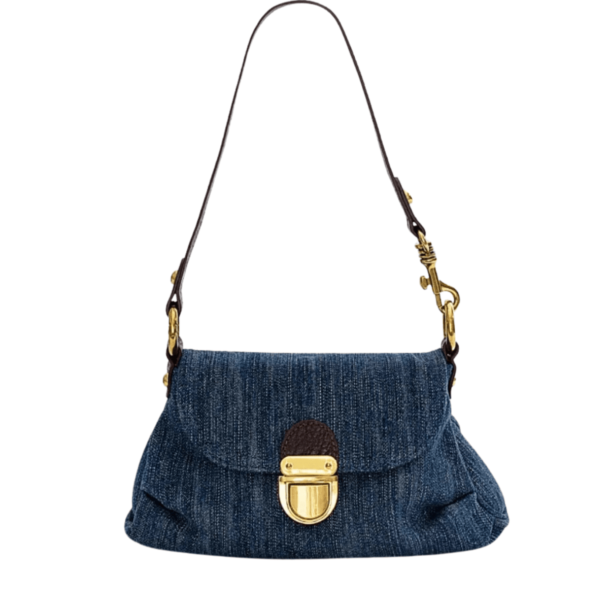 Tuck Lock Crossbody Denim Bag