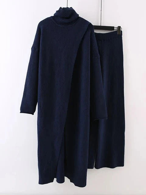 Turtleneck Long Sweater + Pants Set