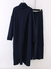 Turtleneck Long Sweater + Pants Set