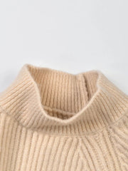 Turtleneck Ribbed Knit Loose Sweater