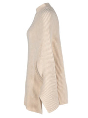 Turtleneck Ribbed Knit Loose Sweater