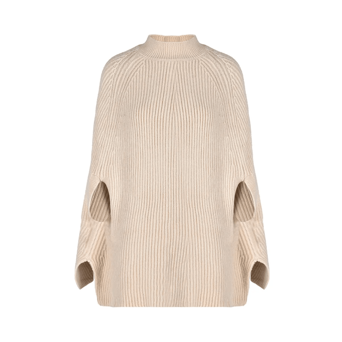 Turtleneck Ribbed Knit Loose Sweater
