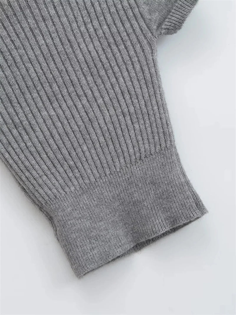 Turtleneck Short Sleeves Knit Top