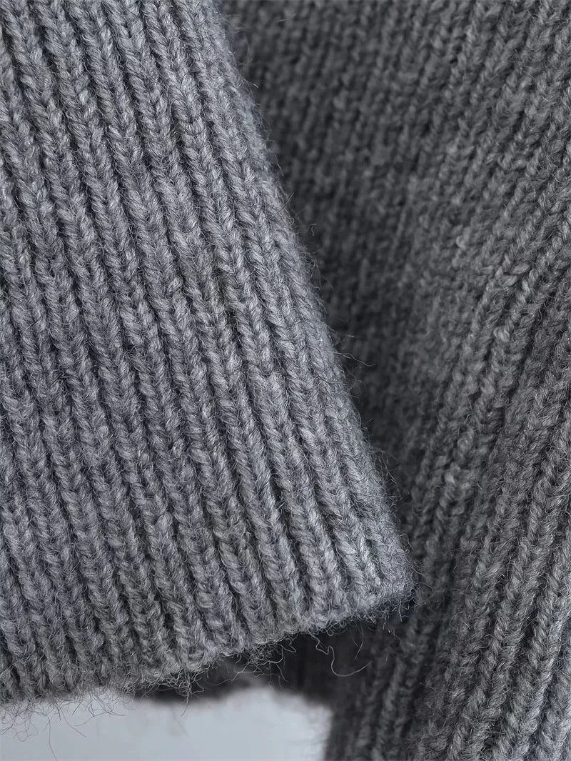 Turtleneck Short Sleeves Knit Top