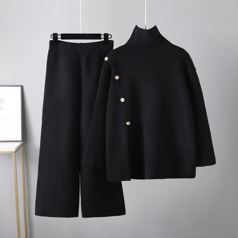Turtleneck Sweater and Pants Knit Set