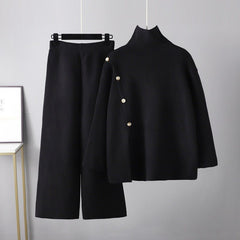 Turtleneck Sweater and Pants Knit Set