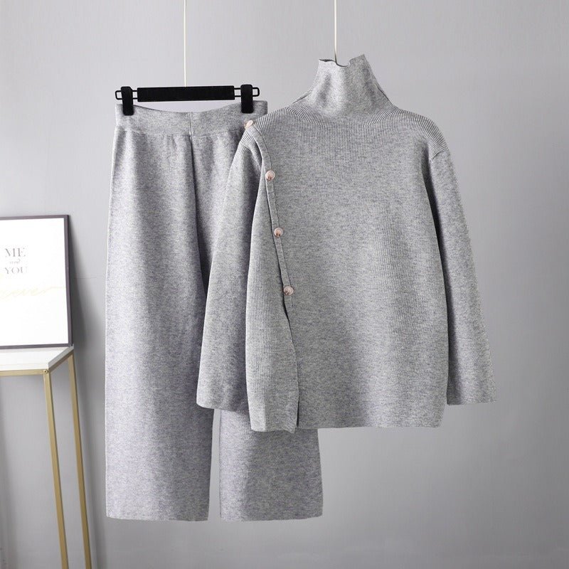 Turtleneck Sweater and Pants Knit Set