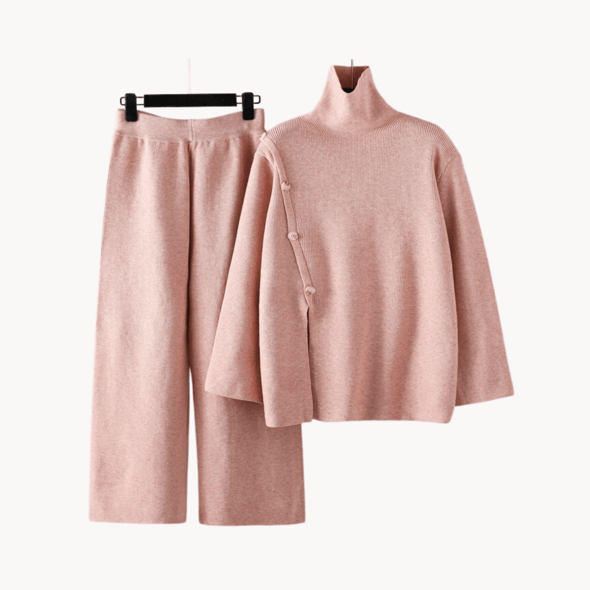 Turtleneck Sweater and Pants Knit Set