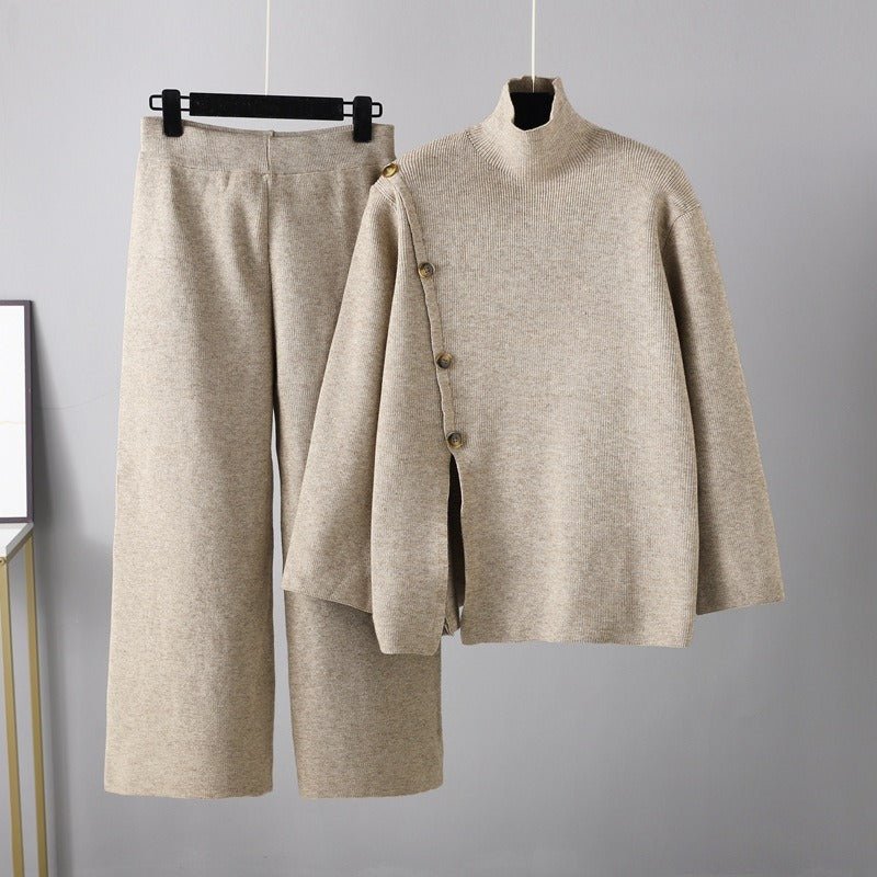 Turtleneck Sweater and Pants Knit Set
