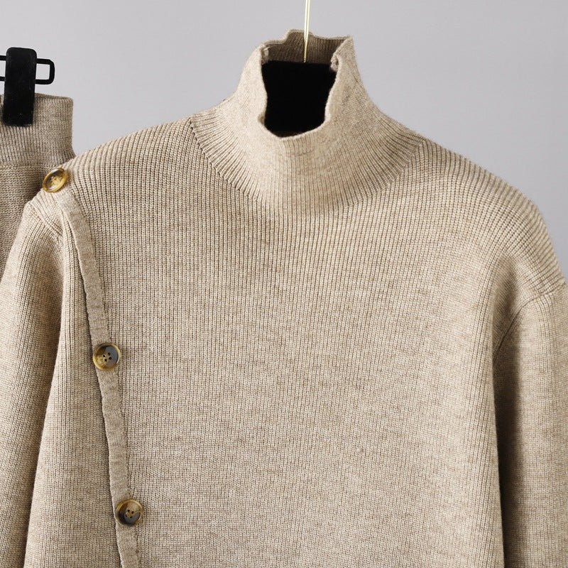 Turtleneck Sweater and Pants Knit Set