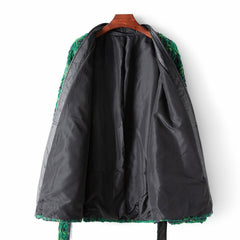 Tweed Lace-Up Mid-Length Jacket