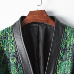 Tweed Lace-Up Mid-Length Jacket