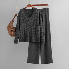 Twist Knit Sweater and Pants Set