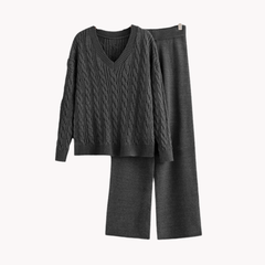 Twist Knit Sweater and Pants Set