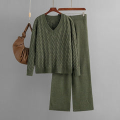 Twist Knit Sweater and Pants Set