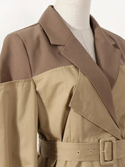 Two-Tone Belted Trench Coat