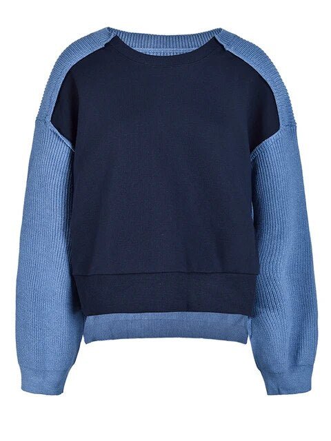 Two Tone Blue Knit Sweater