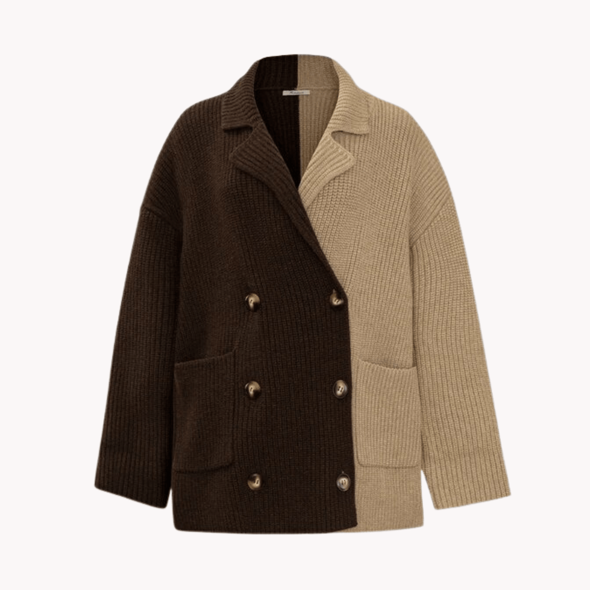 Two-Tone Browns Knit Jacket