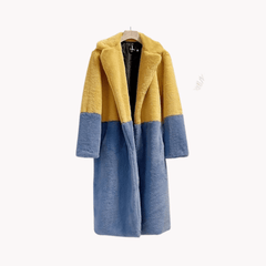 Two-Tone Faux Fur Loose Coat