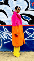 Two-Tone Faux Fur Loose Coat - @theestylishp