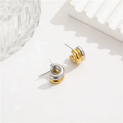 Two-Tone Open Hoops Earrings