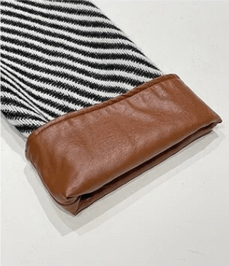 Vegan Leather Edging Stripes Shawl Jacket - @theestylishp