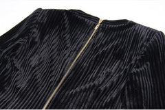 Velvet Midi Bodycon Backzip Dress