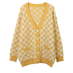 Vichy Check Knit Cotton Cardigan